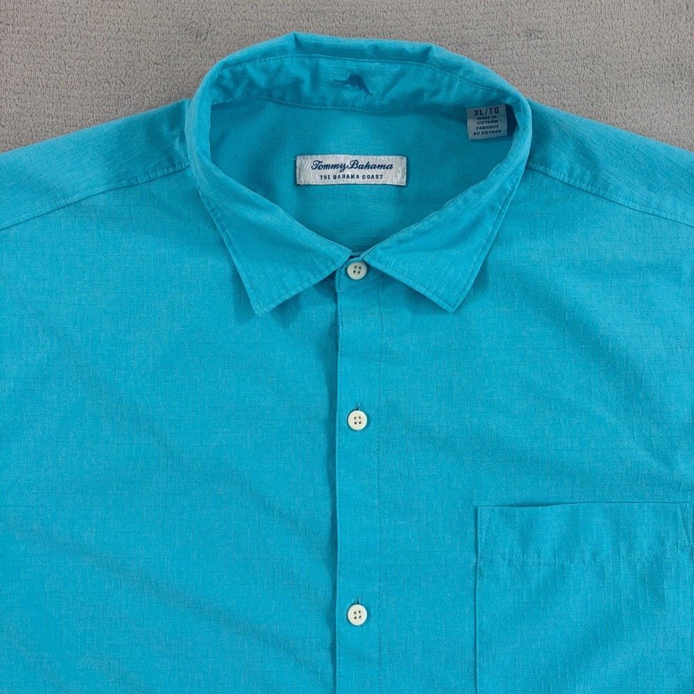 Tommy Bahama The Bahama Coast Shirt XL Blue IslandZone Perforated Performance SS